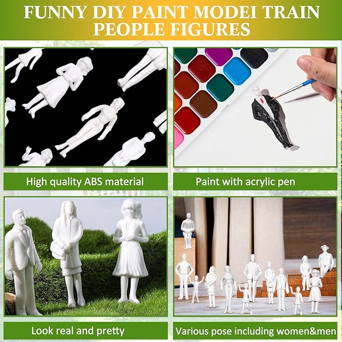 Namalu 30 Pcs, 1: 25 Scale Scale White Unpainted Mini People Figures Miniature People for Model Trains Architectural Standing and Sitting Mini Diorama Figures for Architectural Project