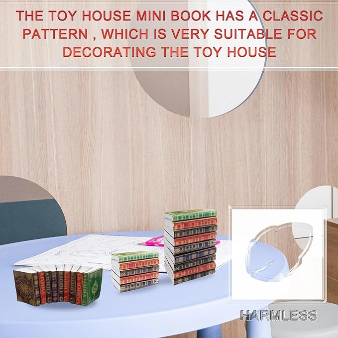 BLMHTWO 30 Pieces 1: 12 Scale Miniature Books Dolls House Books Miniature Books for Dolls House Dolls House Miniatures Writable Page-Turnable Reusable Minature Books for Dolls Bedroom Study Room