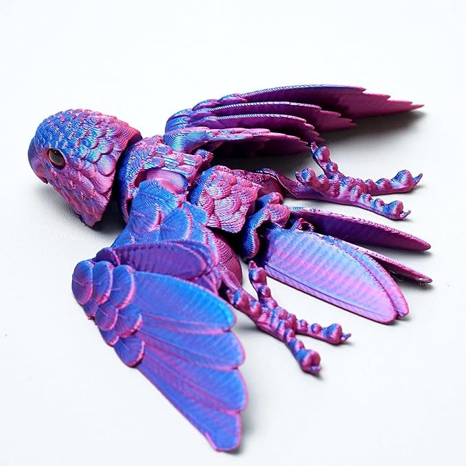 3D Printed Flexible Parrot Model,Bird with Wing,Movable Joints,Home Office Decor,Interesting Toys for Autism/ADHD,Festival Gifts toco,Fidget Toys, Executive Desk Animals Toy (Colorful 2)