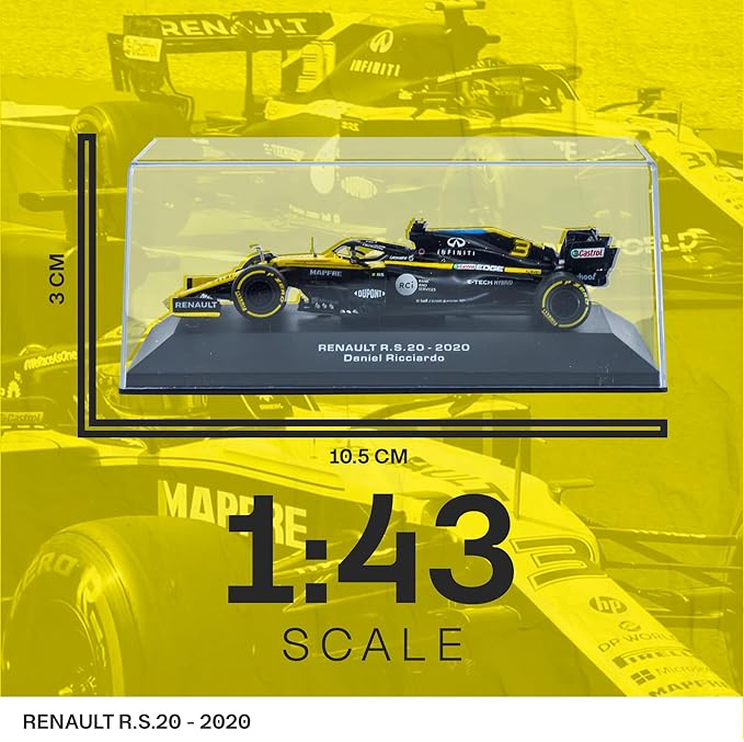1:43 F1 Team RS20-2020 Collection Formula 1 Race # 3 Model Inspired by Daniel Ricciardo & Esteban Ocon Diecast Collectible Model