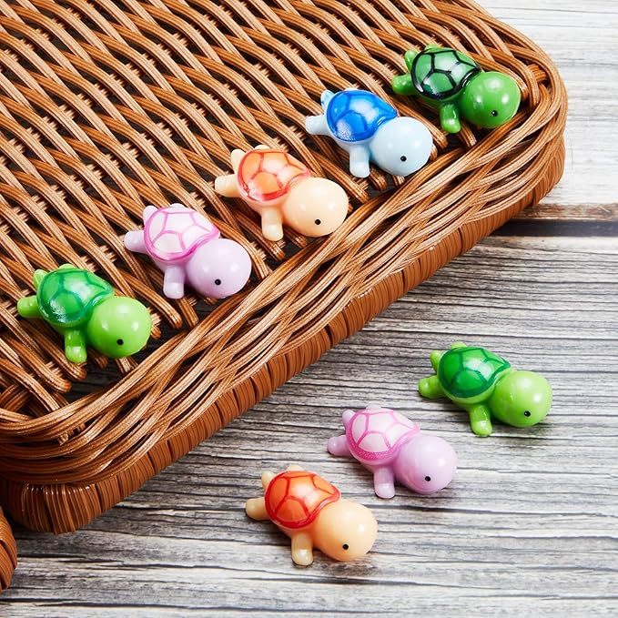 60 Pcs Resin Sea Turtle Figure Mini Sea Turtle Figurines Bulk Multicolor Miniature Figure for DIY Ornaments Ocean Animal Figurines DIY Home Garden Birthday Party Favor Decoration