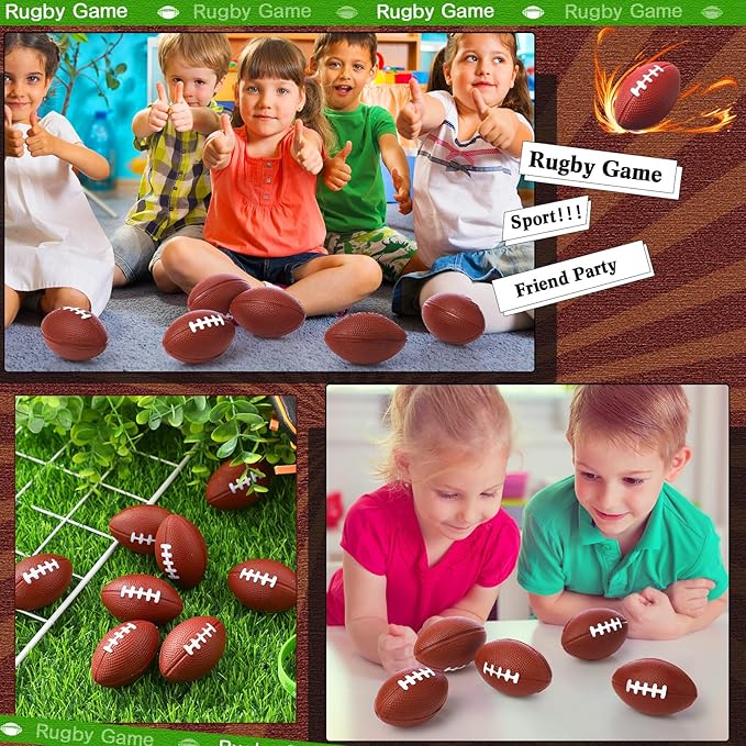 Blulu 30 Pack Mini Foam Football 2.17" Mini Football Party Favor Stress Ball Bulk Small Foam Sports Valentines Ball for Birthday Carnival Reward Party Bag Gift Filler(Dark Brown)