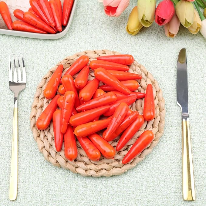 Gresorth 30 PCS MINI Size Artificial Carrot Fake Vegetable Home Kitchen Decoration
