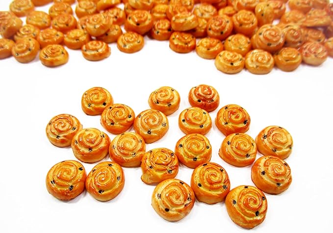 Dollhouse Miniature Food Lot 10 Cinnamon Raisin Bread Bakery Supply Charms 14820