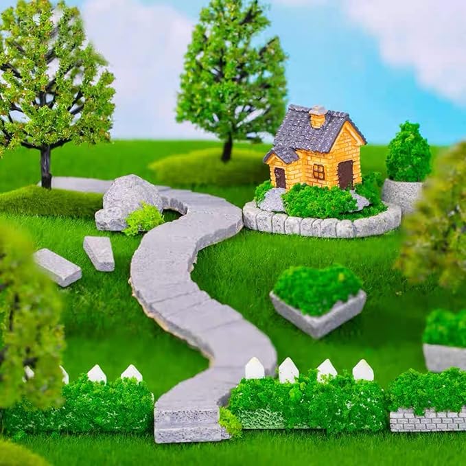 12 Packs 6 X 6 Inch Fake Grass Decor for Crafts, Artificial Grass for Miniature Ornament Projects, Model Turf Grass for DIY Fairy Garden Accessories and Decor Kit
