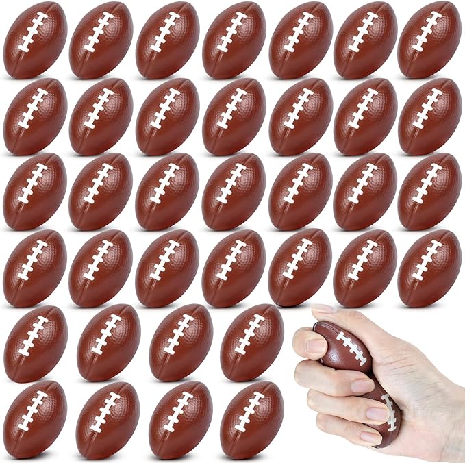 36 Pcs Mini Foam Footballs for Kids Adults Party Favors,Small Stress Balls Footballs Bulk Toys Goodie Bag Stuffers Classroom Prizes Party Decorations