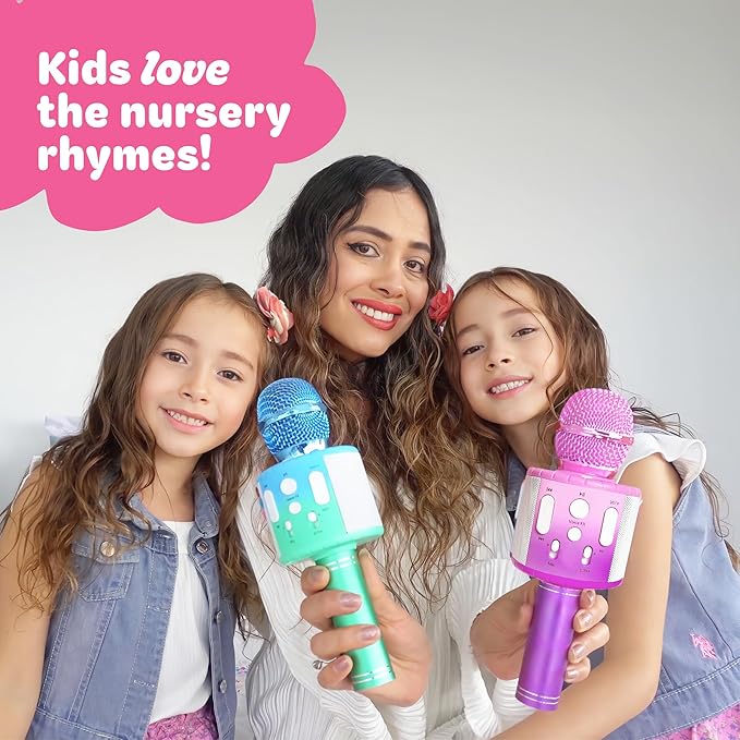 Move2Play, Kids Karaoke Microphone | Includes Pre-Loaded Songs & Bluetooth | Kids Birthday Party Gift | Toy for All Ages 2, 3, 4, 5, 6+ Year Old Girls, Boys & Toddlers