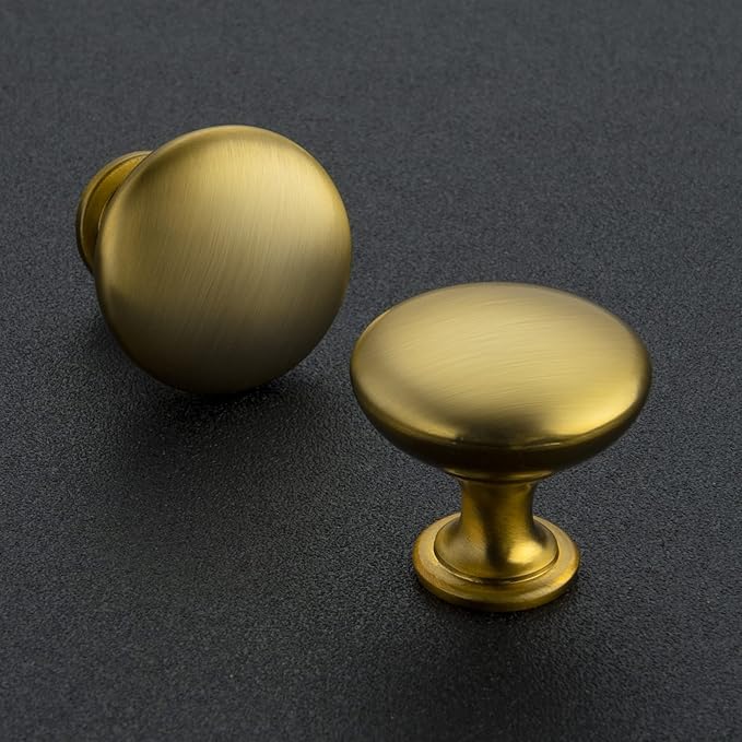 Ravinte 30 Pack Gold Round Zinc Cabinet Brass Knobs for Kitchen Bathroom Closet Dresser Cabinets