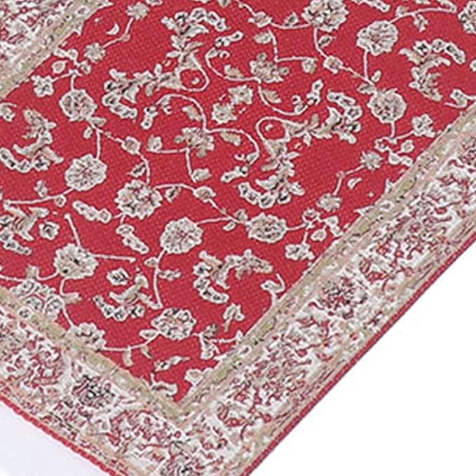 5Pcs Doll House Rug, 1/12 Floral Print Miniature Carpet, 6.3x3.8in Miniature Rugs for Doll House, Woven Fabric Miniatures Floor Blanket for Mini Furniture Decoration