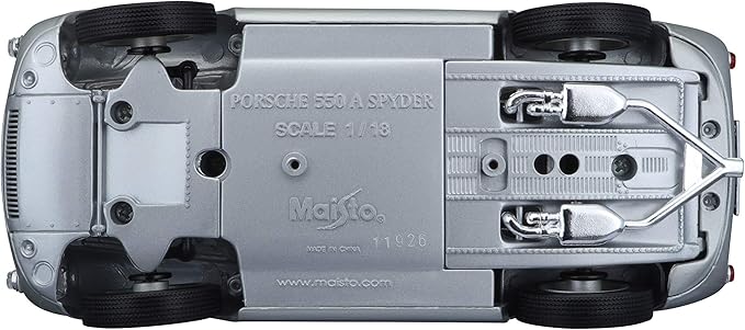 Maisto 1:18 Scale Porsche 550A Spyder Diecast Vehicle, Silver