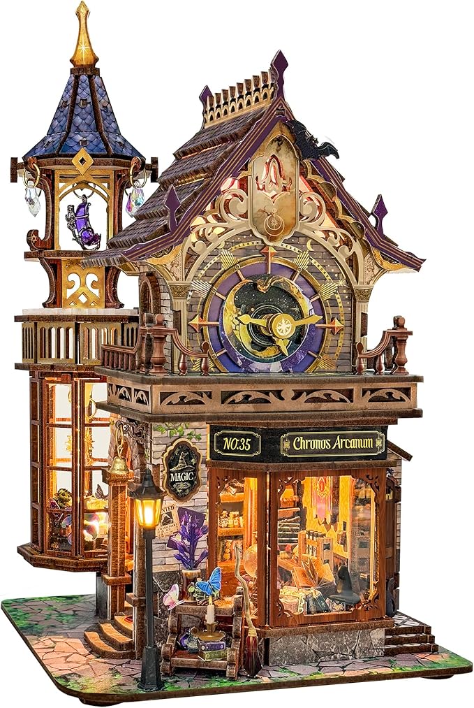 DIY Miniature House Kit, Book Nook Mini House Bookshelf Decor 3D Wooden Puzzle for Adults, Birthday Gift for Family, Friends - Time Magic Club