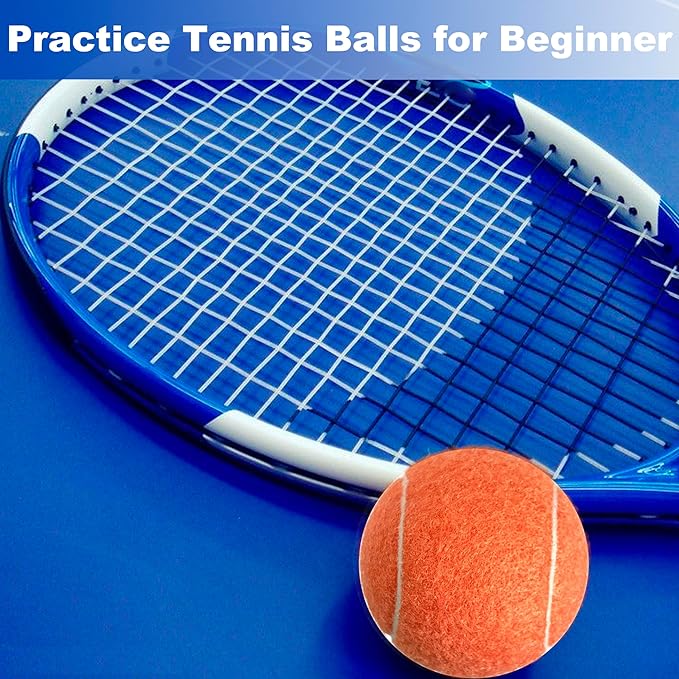 HiBallBall 12-Pack Practice Tennis Balls for Beginners & Dogs - Reusable Mesh Carry Bag Included - Ideal for Tennis Training, Pet Play, Fetch