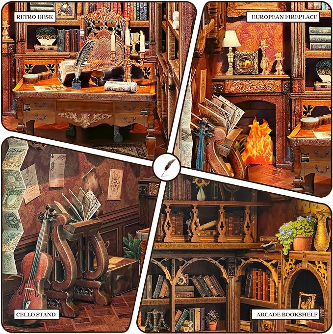 Book Nook Kit for Adults, Booknook DIY Miniature House Kit, Mini House Bookshelf Decor, Birthday Gift for Family, Friends - Time Book House