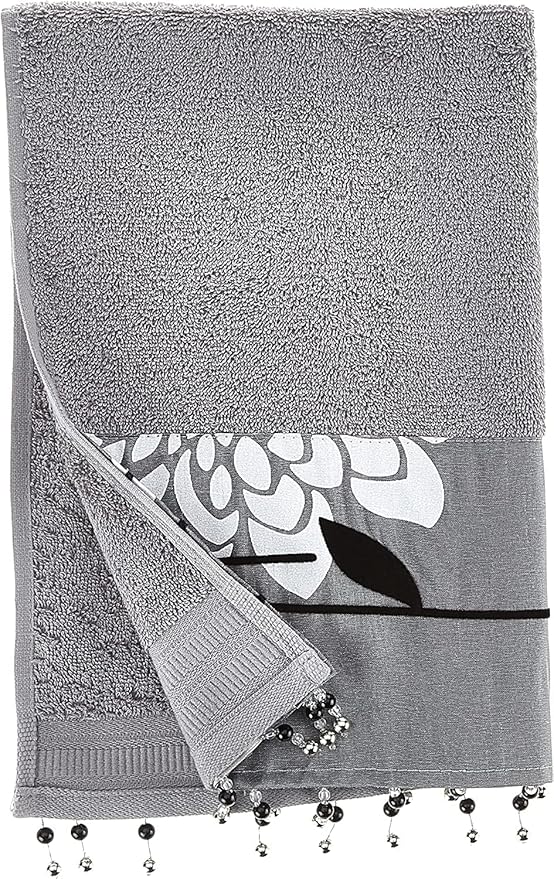 Zahari Home Erica Bathroom Towel Set - 3 Piece Modern Decor Grey Towel Set