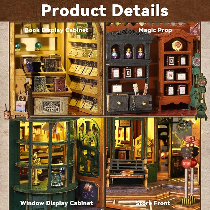 Flever Dollhouse Miniature DIY House Kit Creative Room with Furniture and Glass Cover for Romantic Artwork Gift (Twilight Bookmall)