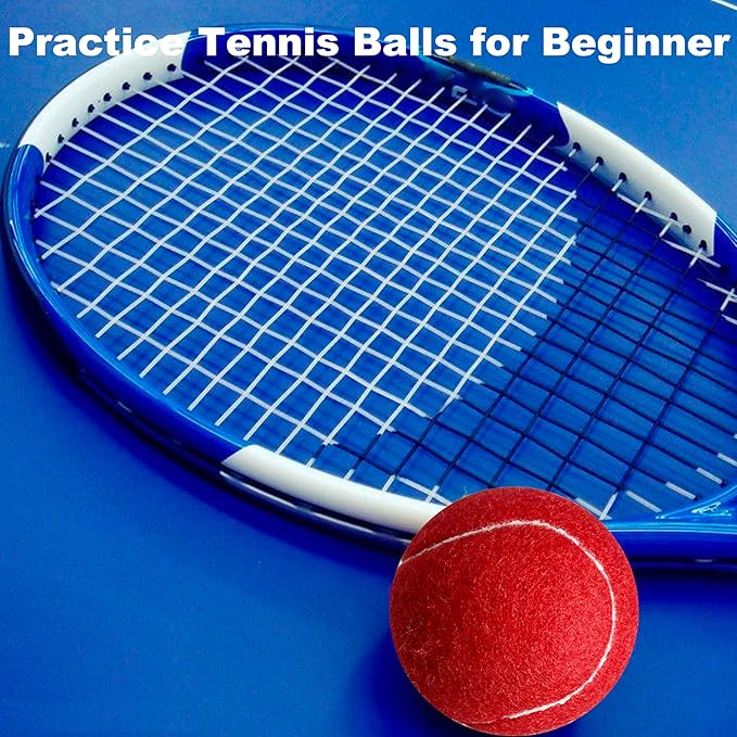 HiBallBall 12-Pack Practice Tennis Balls for Beginners & Dogs - Reusable Mesh Carry Bag Included - Ideal for Tennis Training, Pet Play, Fetch