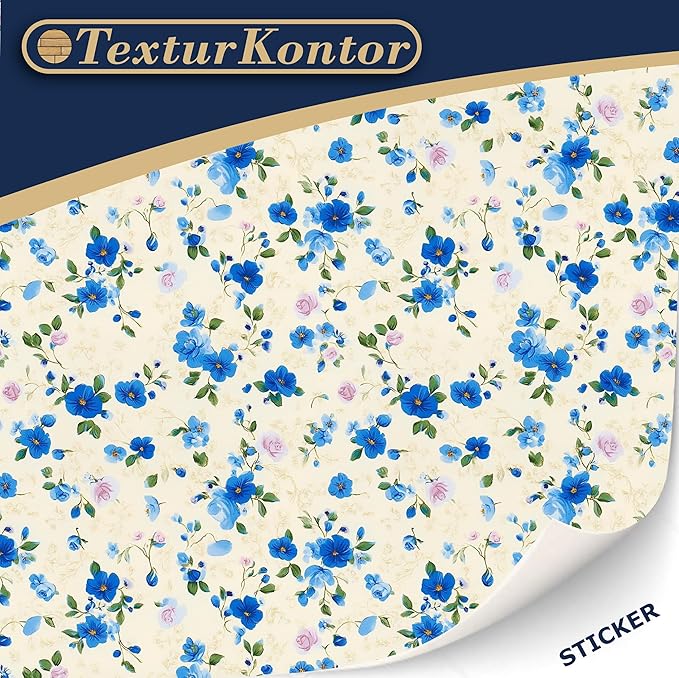 3 Sheets Self-Adhesive Wallpaper for Dollhouses - Scale 1:12 Modern Art Deco Wallpaper - Aquarell Flowers