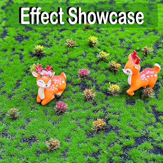Woohome Static Grass Tufts Flower Cluster Vegetation Groups Miniature Flower Clusters for Terrain Railway Scenery Table Landscape, Rose Red