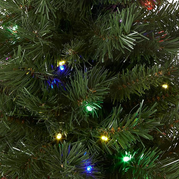 National Tree Company 24 in Pre-Lit Majestic Fir Artificial Christmas Tree, 35 Multicolor Lights, 71 Tips, Timer, Red Cloth Base, Green