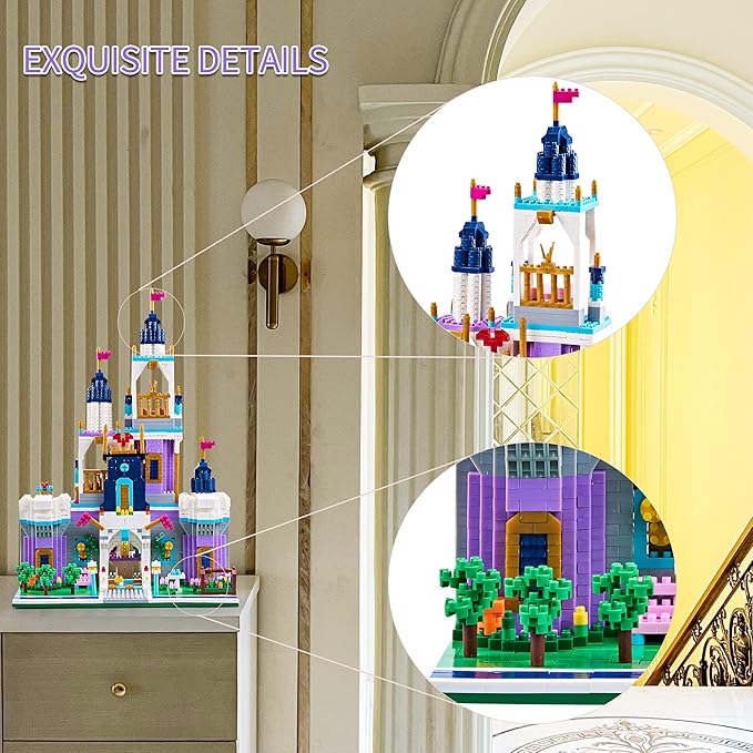 Kadablk Architecture Micro Blocks Building Castle Sets,2800+ PCS, Mini Bricks Building Blocks for Adults and Teens，Dream Castle