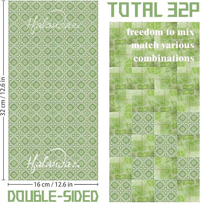Dollhouse Flooring Tiles on 1/12 1/6 Scale Miniature Decor Accessories 32pcs Double-Sided