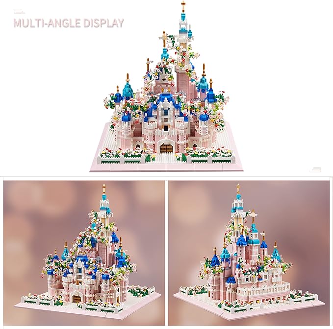 Kadablk Architecture Castle with Flower Series Micro Blocks Building Sets for Adults and Teens, 4000+ PCS Bricks Building Blocks - Upgrade Version