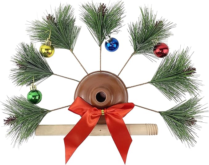 FunisFun Christmas Tree Plunger Funny Gag Gift Hilarious Toilet Humor White Elephant Gift Exchange