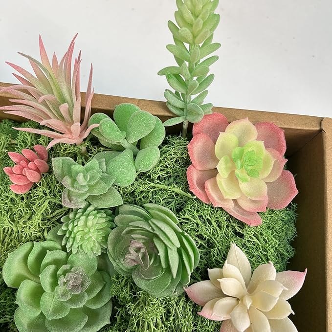 OrgMemory Artificial Succulent Plants, Small Plastic Succulents, Faux Succulents, Suculentas for DIY Garden Decor Succulent Dollhouse Craft Model Miniature Dioramas Miniature Garden Buildings