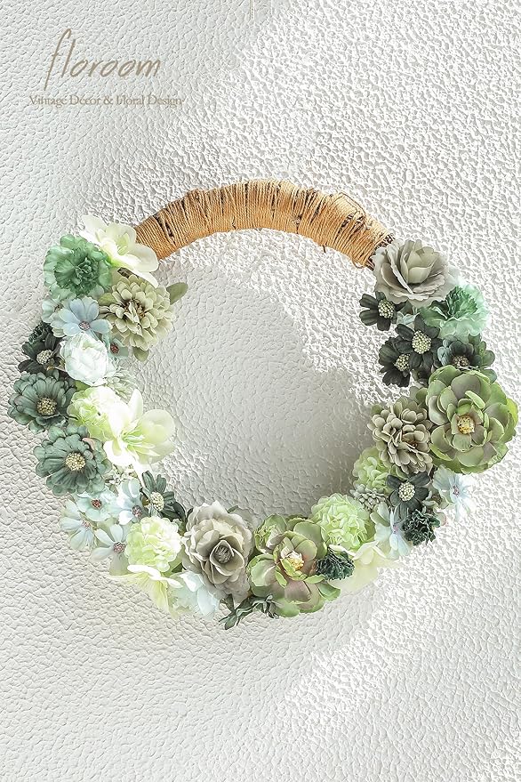 Floroom Mini Artificial Flower Heads Sage & Olive Green Fake Peony Daisy Rose Multicolor Small Faux Silk Flower Heads for Cake Craft Garland Wedding Party Graduation Cap DIY Home Decoration, 0.8"-3.6"