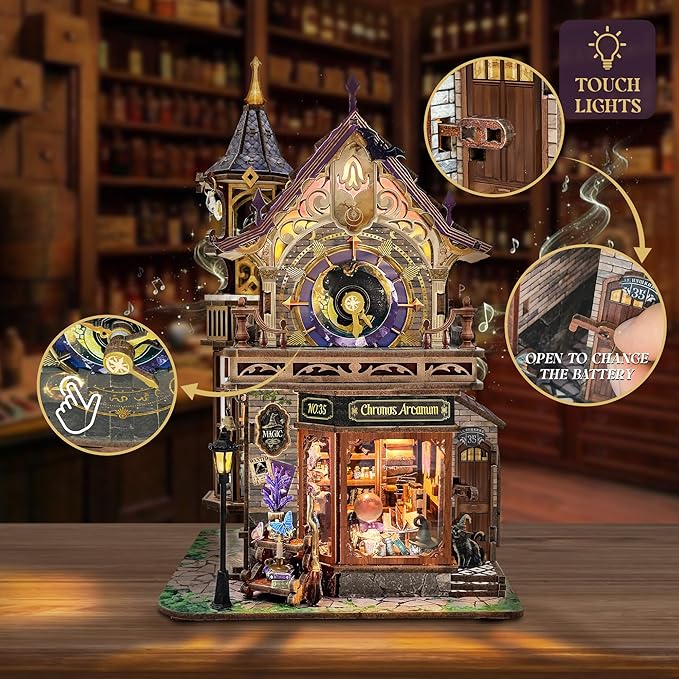 DIY Miniature House Kit, Book Nook Mini House Bookshelf Decor 3D Wooden Puzzle for Adults, Birthday Gift for Family, Friends - Time Magic Club
