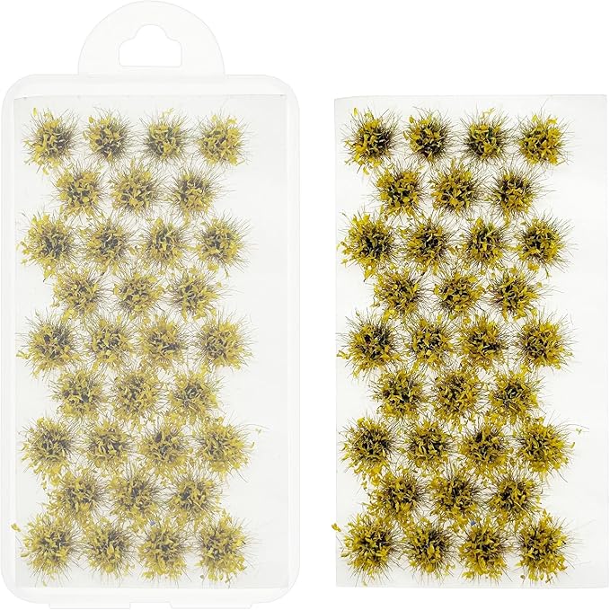 Woohome Static Grass Tufts Flower Cluster Vegetation Groups Miniature Flower Clusters for Terrain Railway Scenery Table Landscape, Yellow