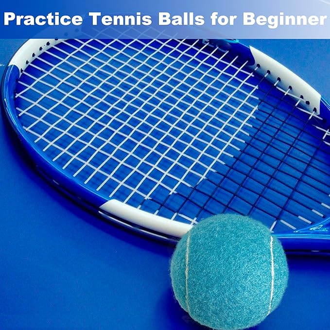 HiBallBall 12-Pack Practice Tennis Balls for Beginners & Dogs - Reusable Mesh Carry Bag Included - Ideal for Tennis Training, Pet Play, Fetch