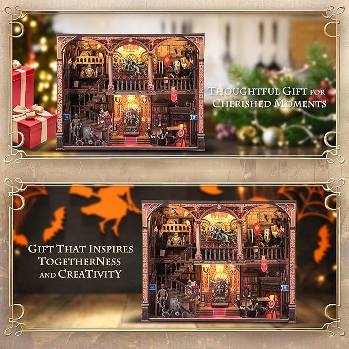 Book Nook Kit - DIY Tiny Home Dollhouse with Sensor LED Light | Enchanting 3D Puzzle Insert for Adults & Teens | Ideal Crafts for Heartfelt Gifts & Everyday Creativity
