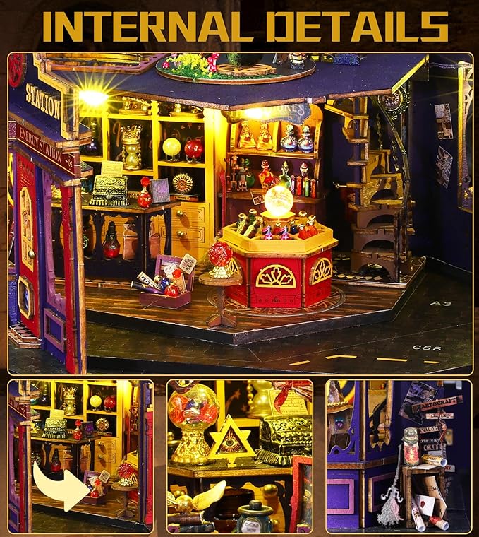 Spilay DIY Miniature Dollhouse Kit,DIY Dollhouse Kit with Wooden Furniture,Dust Proof Cover, Music Box and LED,Handmade Crafts Gifts for Birthday Christmas and Valentine's Day ET002