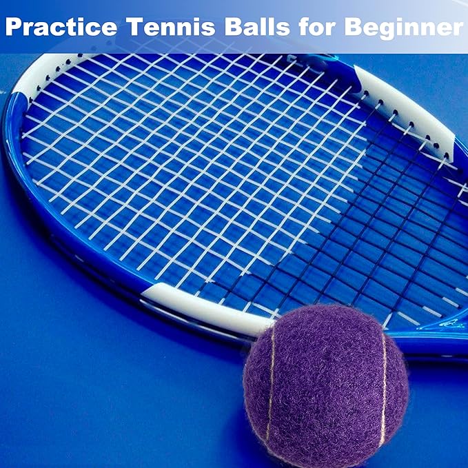 HiBallBall 12-Pack Practice Tennis Balls for Beginners & Dogs - Reusable Mesh Carry Bag Included - Ideal for Tennis Training, Pet Play, Fetch