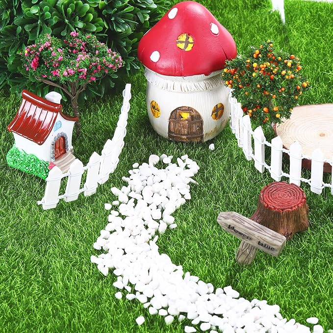 Elcoho 24 Pieces Fake Grass for Crafts Fairy Garden 6 x 6 Inches Artificial Garden Grass for Miniature Ornament Dollhouse DIY Decoration