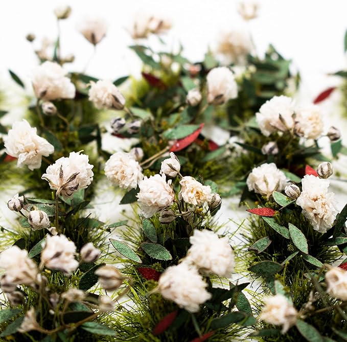 Warmtree 40 Pcs Flower Cluster Flower Vegetation Groups Grass Tufts Miniature Static Scenery Model for DIY Architecture Building Model Railway Train Diorama Garden Scenery Landscape Layout (White)