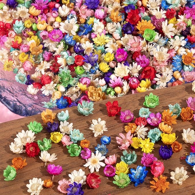 300 PCS Small Dried Flowers for Crafts - Mini Dried Flowers for Resin, Tiny Natural Real Dried Pressed Flowers Bulk for DIY Jewelry Earrings Epoxy Molds, Candles Soap Making