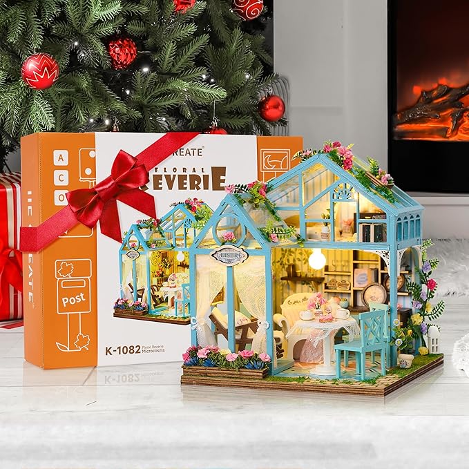 BenBen DIY Miniature House Kit, Mini House Building Kit for Adults, Model Craft Kits with Furniture, Tiny Dollhouse Diorama to Build for Hobbies, Gifts for Family and Friends(Garden Tea House)