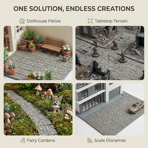 100pcs, Dollhouse Miniature Paving Stones, Tiles for Modeling, Fairy Garden, and Tabletop Terrain, REDUCIO!