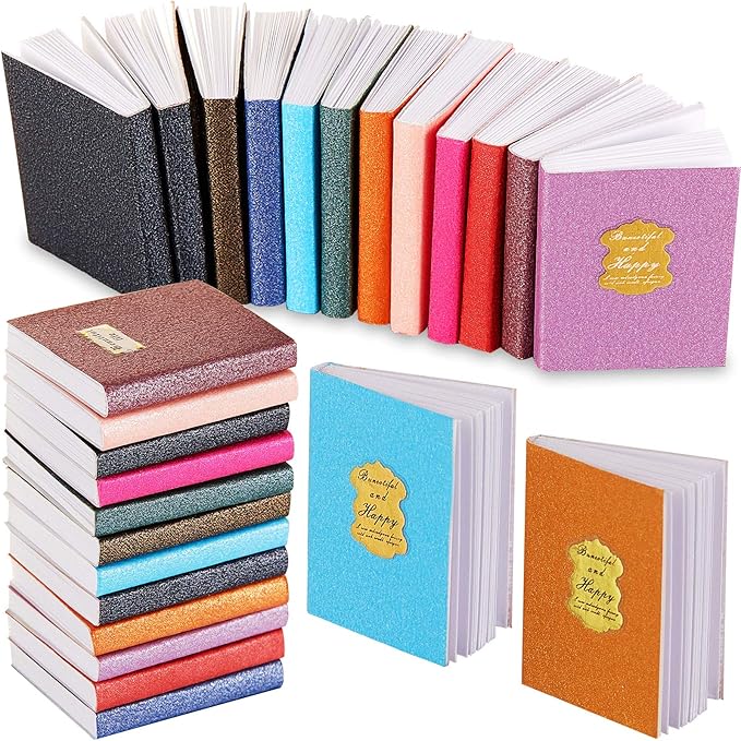 Skylety 24 Pieces 1:12 Scale Miniatures Dollhouse Books Assorted Miniatures Dollhouse Accessories Small Books Decoration Accessories Doll Toy Supplies(Label Style)