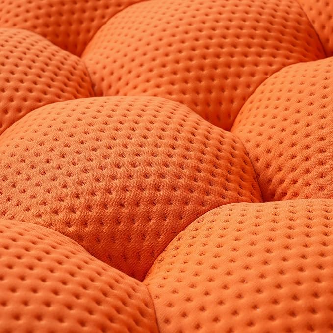 JACH 3 Seater Bubble Sofa and Single Seat Curved Couch, Comfy Upholstered Sofa, Mesh Fabric 3D Honeycomb Shape Modern Couch for Living Room, Office, Apartment, Small Space (Orange)