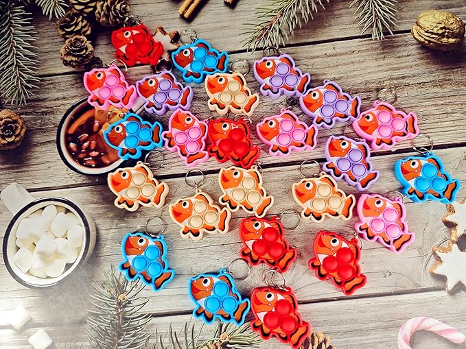 24 Packs Bulk Mini Ocean Fish Animal Classroom Students Prizes from Teacher,Sea Creature Nemo Return Birthday Favors