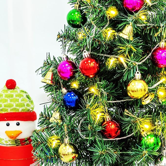 Mini Christmas Tree Small Christmas Tree with LED Lights Ornaments Tabletop Artificial Christmas Decorations Indoor Christmas Decor 24"/60cm 2025 New