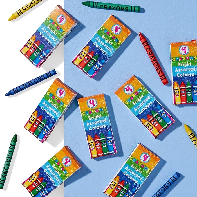 THE TWIDDLERS 144 Boxes of 4 Packs Mini Crayons in Bulk (Total 576) - School & Classroom Kids Coloring Activity, Crayon Party Favors for Kids & Toddlers, Goodie Party Bag Fillers, Restaurants