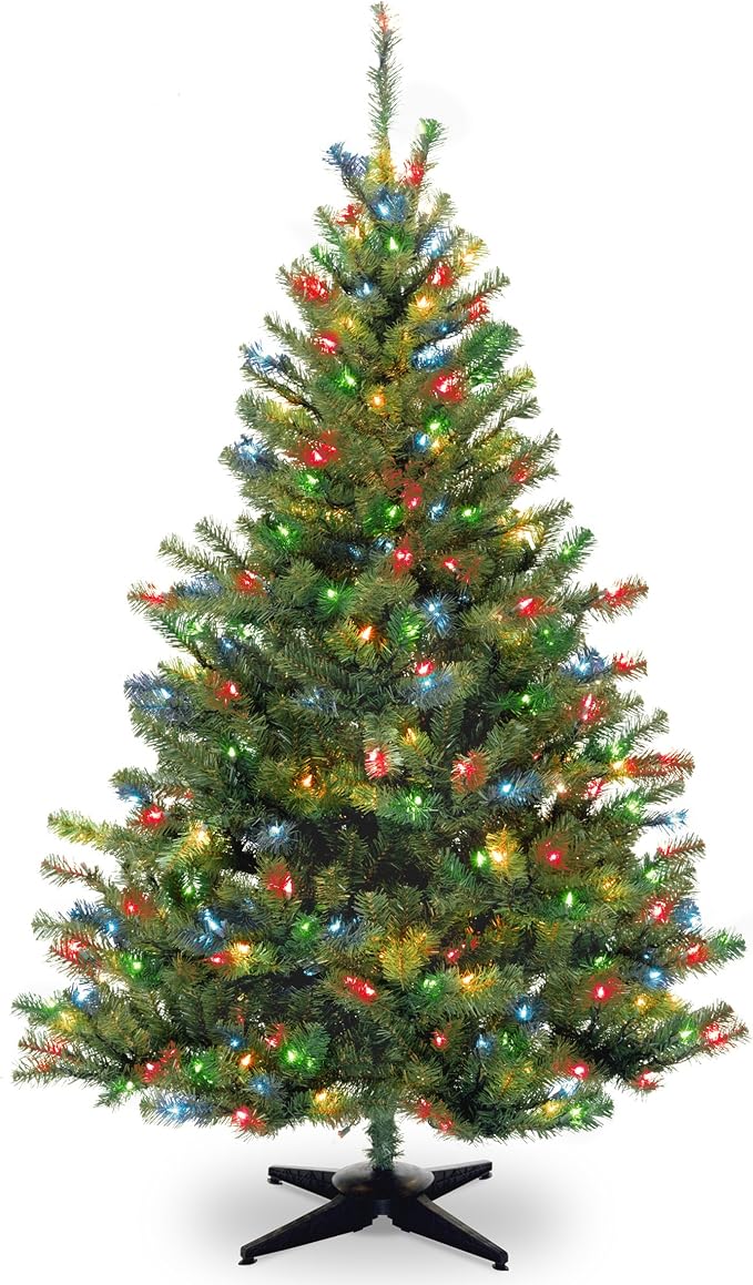 National Tree Company 6 ft Pre-Lit Kincaid Spruce Artificial Christmas Tree, 400 Multicolor Lights, 700 Tips, Includes Stand, Green