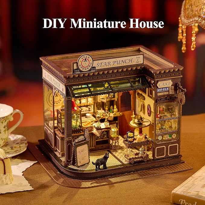 BenBen DIY Miniature House Kit, Mini House Building Kit with Furniture for Adults, Teens, Wooden Tiny Dollhouse Diorama Model Craft Kits, Hobbies & Gifts for Family and Friends(Potion & Cake)