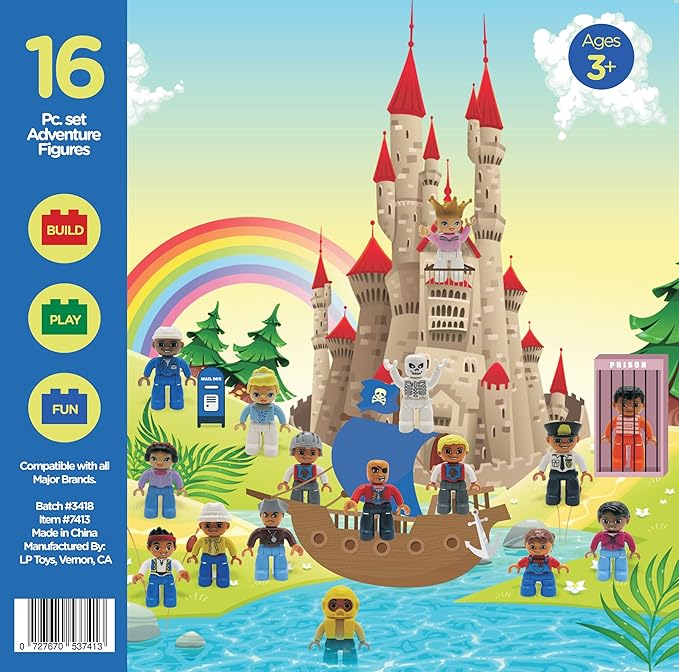 People Figures for Kids Building Blocks - Preschool Toys Building Blocks People Set for Kids - Compatible with All Major Brands Building Blocks for Toddlers 1-6 Years