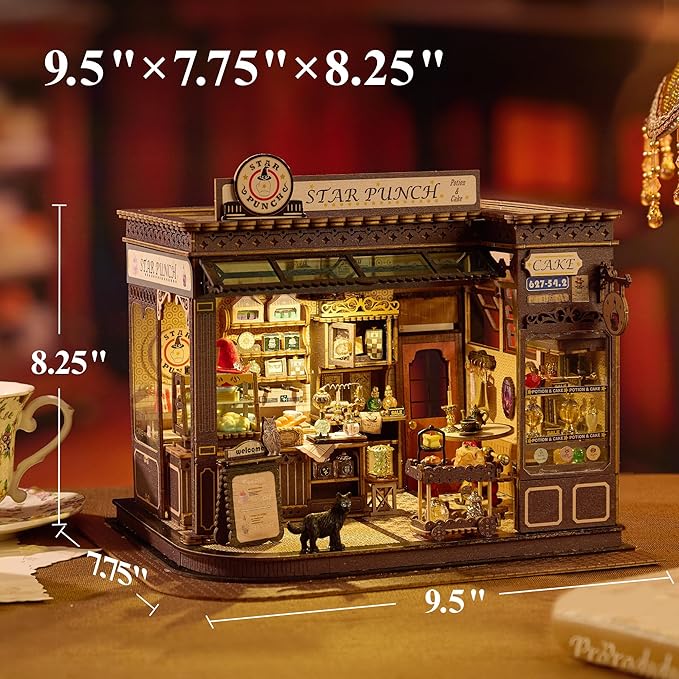 BenBen DIY Miniature House Kit, Mini House Building Kit with Furniture for Adults, Teens, Wooden Tiny Dollhouse Diorama Model Craft Kits, Hobbies & Gifts for Family and Friends(Potion & Cake)