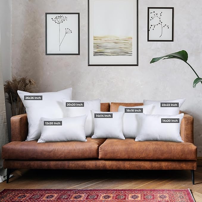 Utopia Bedding Throw Pillows (Set of 6, White) – 12 x 20 Inches Down Alternative Pillows for Bed, Sofa, and Couch - Fluffy Decorative Stuffer Pillow for Indoors & Outdoors